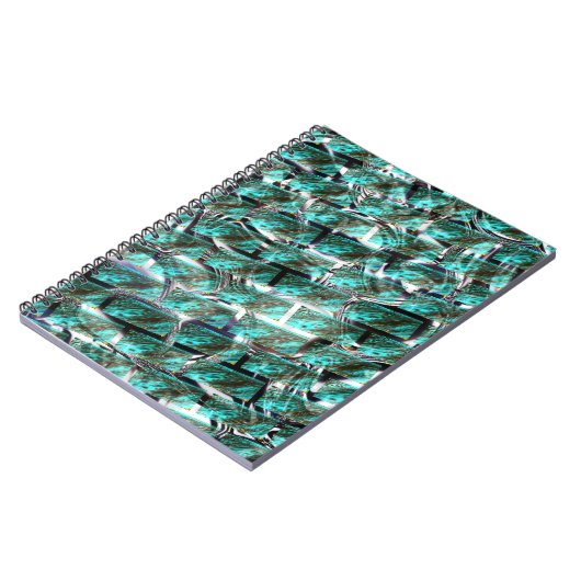 Hellblau, Blasen auf Gitter oder Backstein-Effekt? Notizblock (Linke Seite)