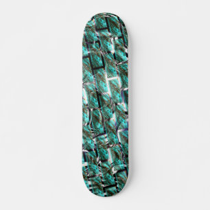 Hellblau, Blasen auf Gitter oder Backstein-Effekt? Skateboard