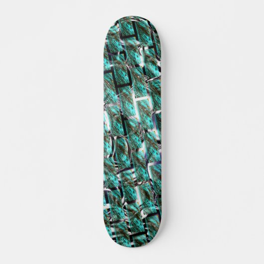 Hellblau, Blasen auf Gitter oder Backstein-Effekt? Skateboard (Vorne)