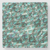 Hellblau, Blasen auf Gitter oder Backstein-Effekt? Steinuntersetzer (Vorderseite)