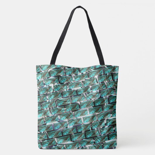 Hellblau, Blasen auf Gitter oder Backstein-Effekt? Tasche (Rückseite)