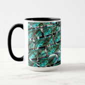 Hellblau, Blasen auf Gitter oder Backstein-Effekt? Tasse (Links)