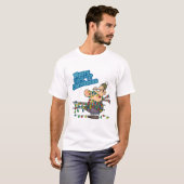 hellblau-bleichender Weihnachtsweih-Cartoon T-Shirt (Vorne ganz)