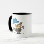 hellblau-bleichender Weihnachtsweih-Cartoon Tasse (Vorderseite Links)
