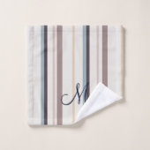 Hellblau, braun und Elfenbein, einfach dekorativ Badhandtuch Set (Waschlappen)