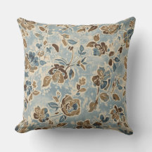 Hellblau-braunes Cottage-Blumenmuster