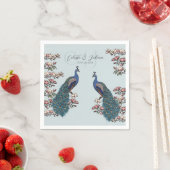Hellblau Chic Türkis Pfau Hochzeit Serviette (Beispiel)