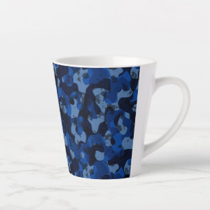 hellblau, dunkelblau, staubblau Tarnoabstract Milchtasse