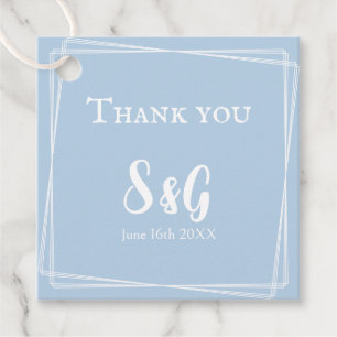 Hellblau Elegantes Schriftzug-Dankeschön-Hochzeit Geschenkanhänger