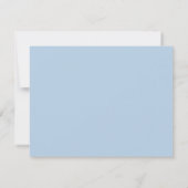 Hellblau elegantes Skript Hochzeit Save The Date (Rückseite)