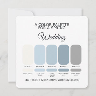 Hellblau Elfenbein Frühling Hochzeit Farbpalette K Einladung