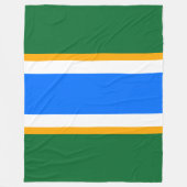 Hellblau, fett grün, gelb, Streifen Fleecedecke (Vorderseite)