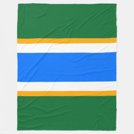 Hellblau, fett grün, gelb, Streifen Fleecedecke