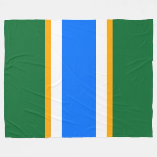 Hellblau, fett grün, gelb, Streifen Fleecedecke (Vorderseite (Horizontal))