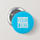 hellblau - Fügen Sie Ihr Logo hinzu Button (Vorne & Hinten)