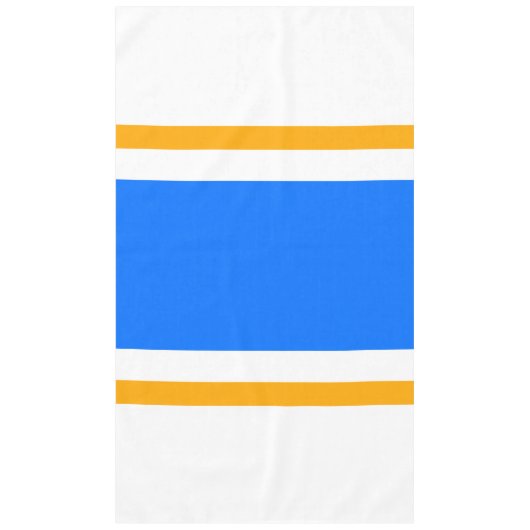 Hellblau-gelb-weiße Sommer-Rennstreifen Tischdecke (Vorderseite)