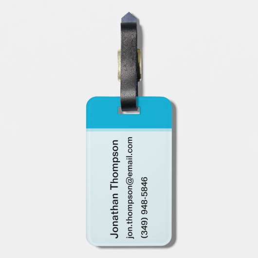 Hellblau Gepäckanhänger (Rückseite vertikal)