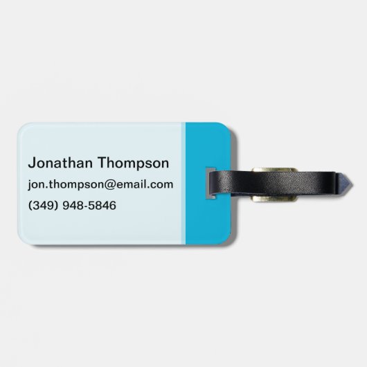 Hellblau Gepäckanhänger (Rückseite horizontal)