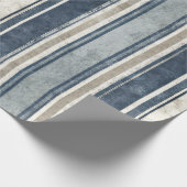 Hellblau gestreiftes Geschenkpapier mit Abnutzungs (Ecke)