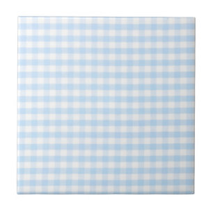 Hellblau Gingham-Muster Fliese