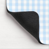 Hellblau Gingham-Muster Mousepad (Ecke)