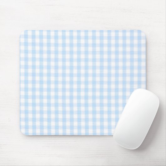 Hellblau Gingham-Muster Mousepad (Mit Mouse)