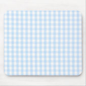 Hellblau Gingham-Muster Mousepad (Vorne)