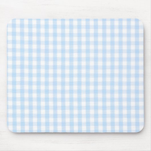 Hellblau Gingham-Muster Mousepad (Vorne)