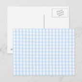 Hellblau Gingham-Muster Postkarte (Vorne/Hinten)
