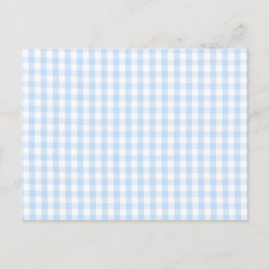 Hellblau Gingham-Muster Postkarte (Vorderseite)