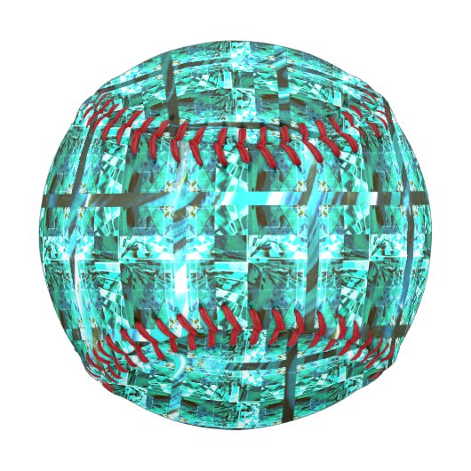 Hellblau glänzend, Quadrate oder Bild im Raster? Baseball (Rückseite)