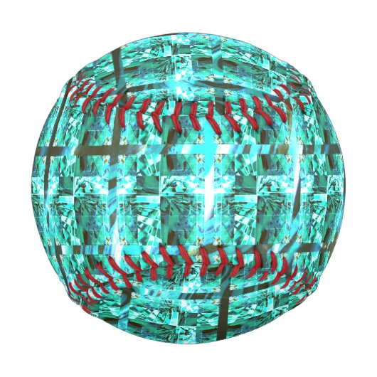 Hellblau glänzend, Quadrate oder Bild im Raster? Baseball (Vorderseite)