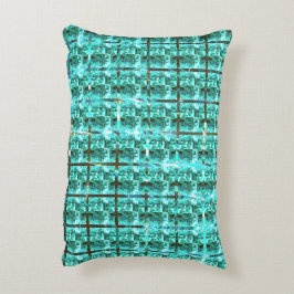 Hellblau glänzend, Quadrate oder Bild im Raster? Dekokissen