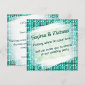 Hellblau glänzend, Quadrate oder Bild im Raster? Einladung (Vorne/Hinten)