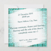 Hellblau glänzend, Quadrate oder Bild im Raster? Einladung (Rückseite)