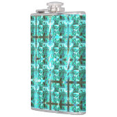 Hellblau glänzend, Quadrate oder Bild im Raster? Flachmann (Links)