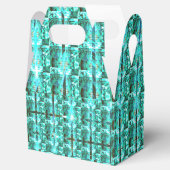 Hellblau glänzend, Quadrate oder Bild im Raster? Geschenkschachtel (Geöffnet)