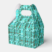 Hellblau glänzend, Quadrate oder Bild im Raster? Geschenkschachtel (Vorderseite)