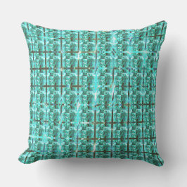 Hellblau glänzend, Quadrate oder Bild im Raster? Kissen