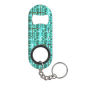 Hellblau glänzend, Quadrate oder Bild im Raster? Mini Flaschenöffner (Rückseite)