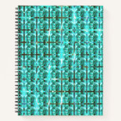 Hellblau glänzend, Quadrate oder Bild im Raster? Notizblock (Vorderseite)