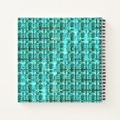 Hellblau glänzend, Quadrate oder Bild im Raster? Notizblock (Rückseite)