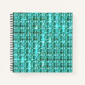 Hellblau glänzend, Quadrate oder Bild im Raster? Notizblock (Vorderseite)
