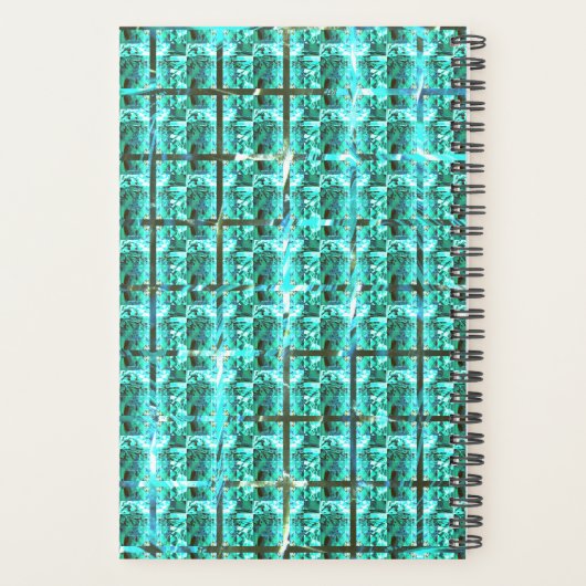 Hellblau glänzend, Quadrate oder Bild im Raster? Planer (Rückseite)