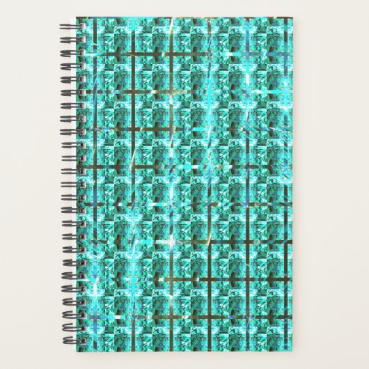 Hellblau glänzend, Quadrate oder Bild im Raster? Planer (Vorderseite)