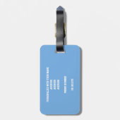 Hellblau graue Mannschaft färbt Jungs Volleyball Gepäckanhänger (Rückseite vertikal)