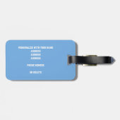 Hellblau graue Mannschaft färbt Jungs Volleyball Gepäckanhänger (Rückseite horizontal)