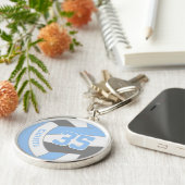 hellblau graue Mannschaftsfarben, benutzerdefinier Schlüsselanhänger (Seite)