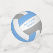 hellblau graue Teenager Kinder Volleyball Geburtst Konfetti (Klein Vorderseite)