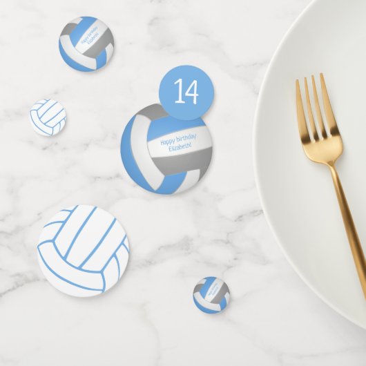 hellblau graue Teenager Kinder Volleyball Geburtst Konfetti (Gruppe)